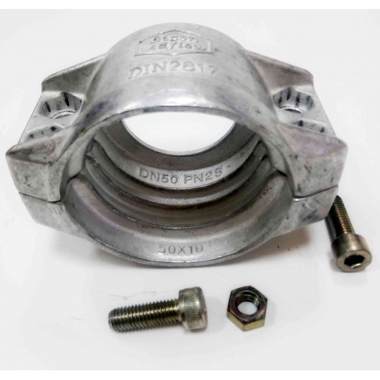 2\" Хомут усиленный 4х-болтовой 50 х 10 мм нержавеющая сталь SC50X10AL